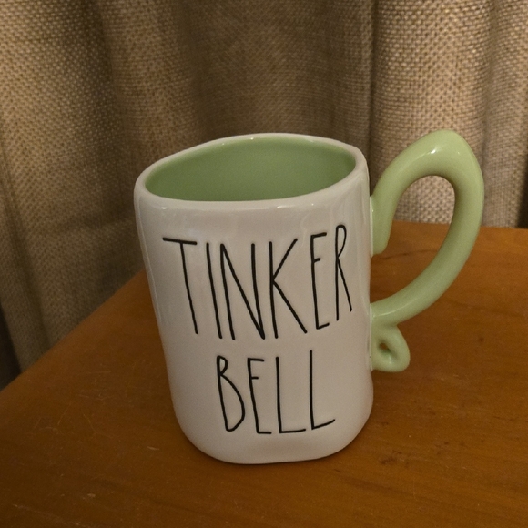 Disney Other - Rae Dunn Disney Tinker Bell Green and White Mug